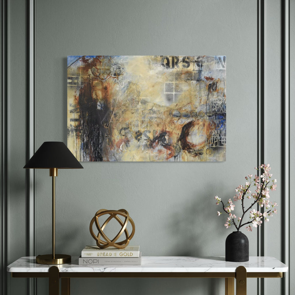 The artwork, BIWT I, by Deborah Chaney, displayed in a room.