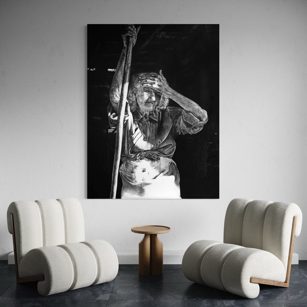 The artwork, BRUTAL LIGHT II, by Lisyanet Rodriguez, displayed in a room.