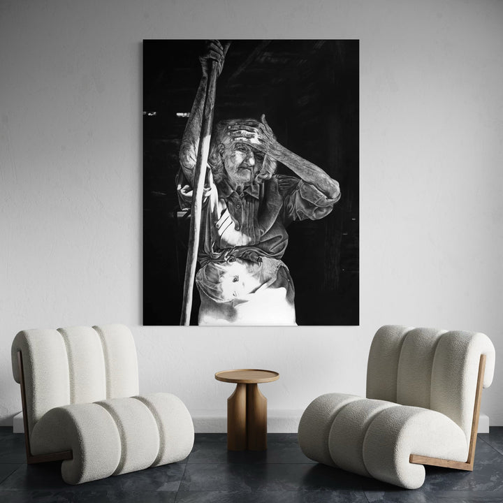 The artwork, BRUTAL LIGHT II, by Lisyanet Rodriguez, displayed in a room.