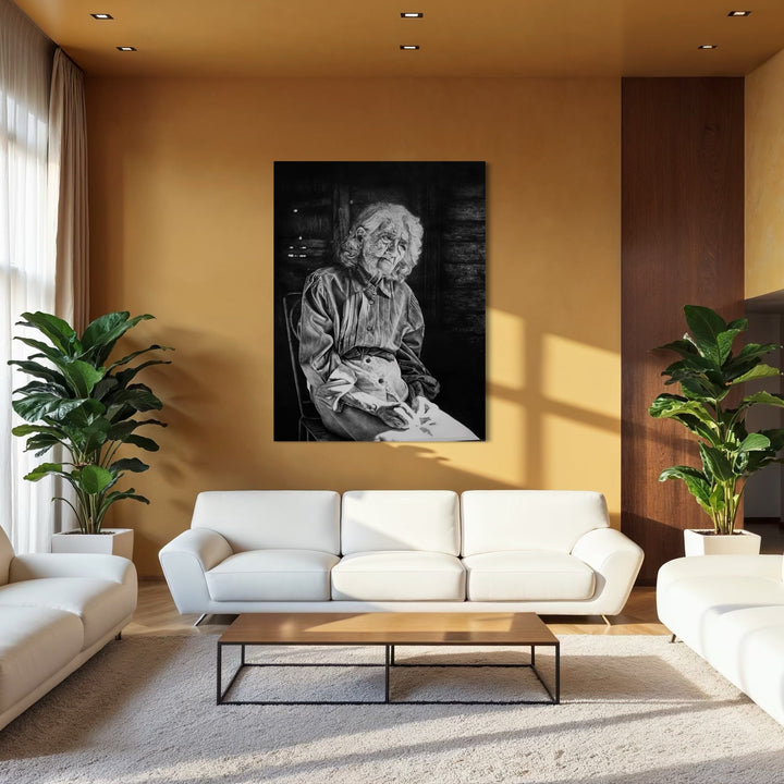 The artwork, BRUTAL LIGHT I, by Lisyanet Rodriguez, displayed in a room.