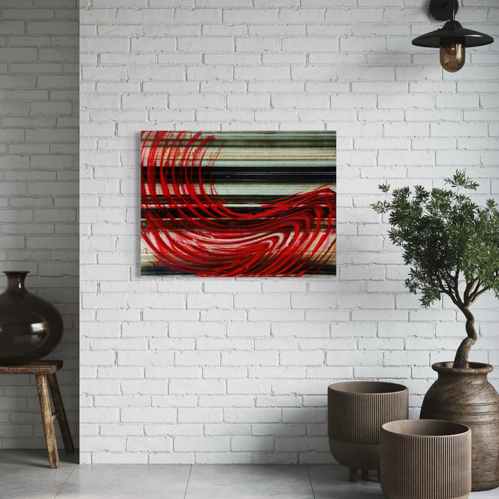The artwork, Babylon Drifter 03, by John Cox, displayed in a room.