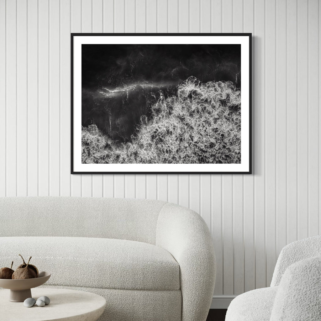The artwork, Back Out, by Dennis Maida, displayed in a room.