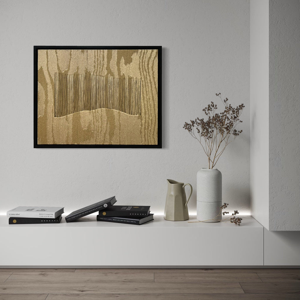 The artwork, Balconies, by Quynn Douglas Dale, displayed in a room.