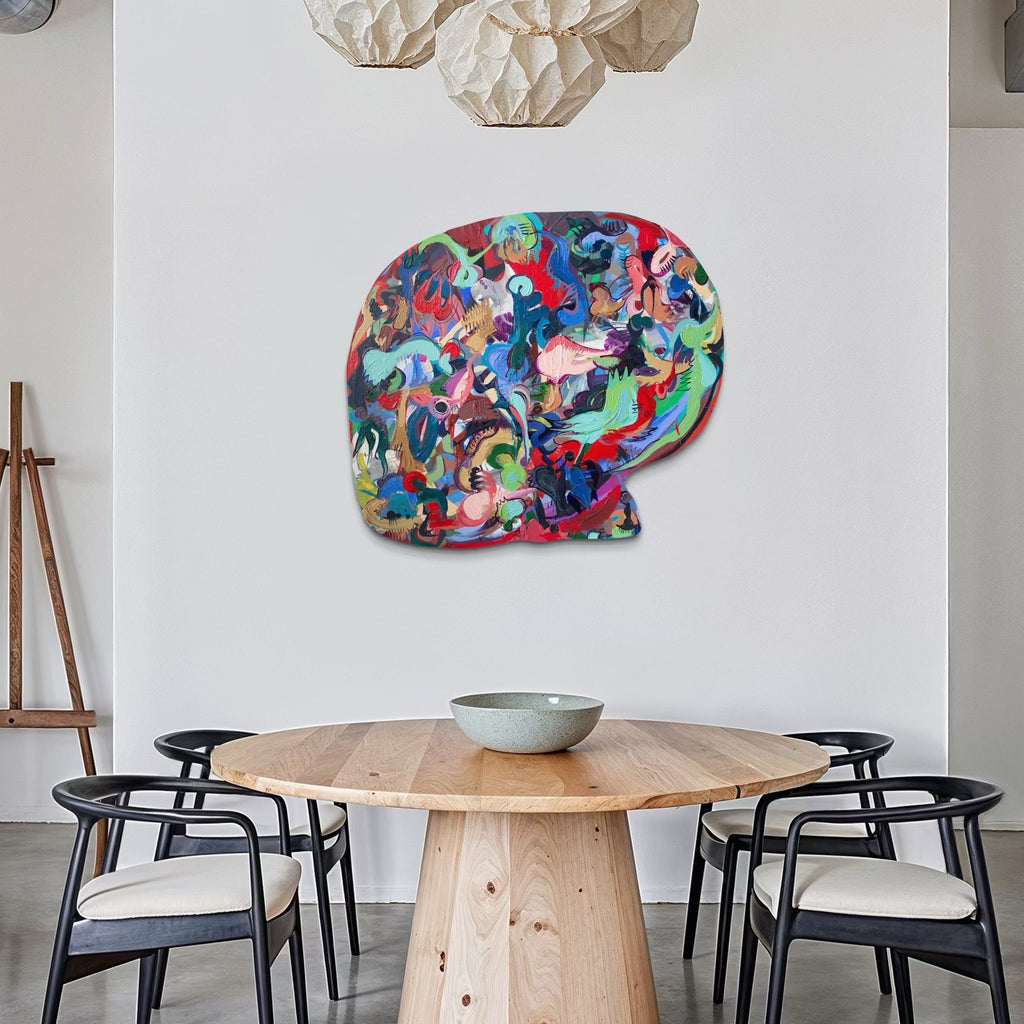 The artwork, Balo, by Carin Kulb Dangot, displayed in a room.