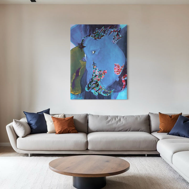 The artwork, Barba, by Carin Kulb Dangot, displayed in a room.