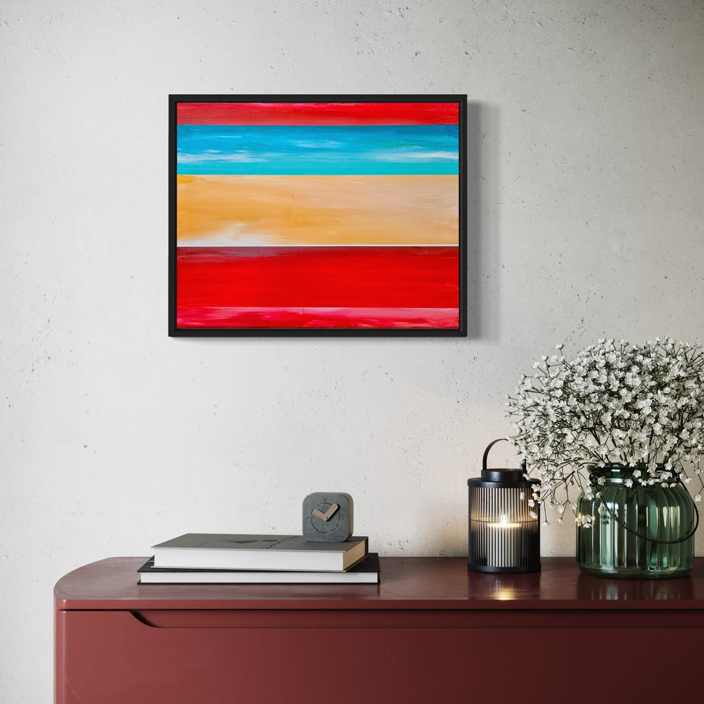 A photo of the artwork Beyond the Sea, by Vanessa Ryan, hanging on a wall.