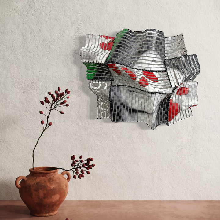 The artwork, Blind Date, by Shelley Heffler, displayed in a room.