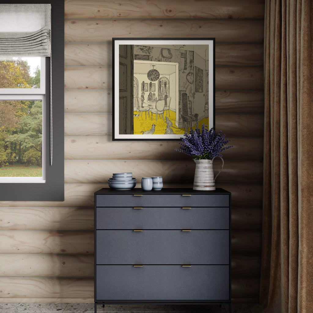 The artwork, Block Party, by Steve Moors, displayed in a room.