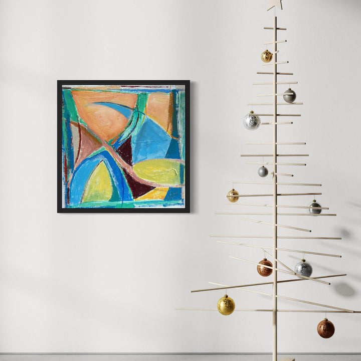 The artwork, Blue Fin, by Beth Barry, displayed in a room.