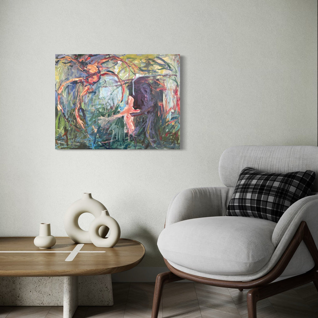 The artwork, Blurred return, by Dionysia Adamopoulou, displayed in a room.