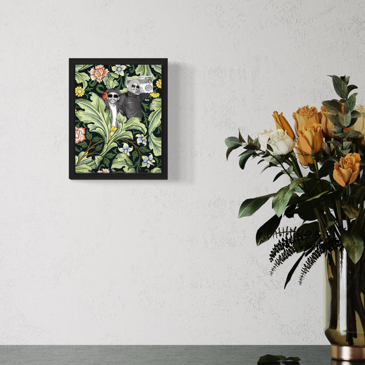 The artwork, Boombox #2, by Theresa Gooby, displayed in a room.