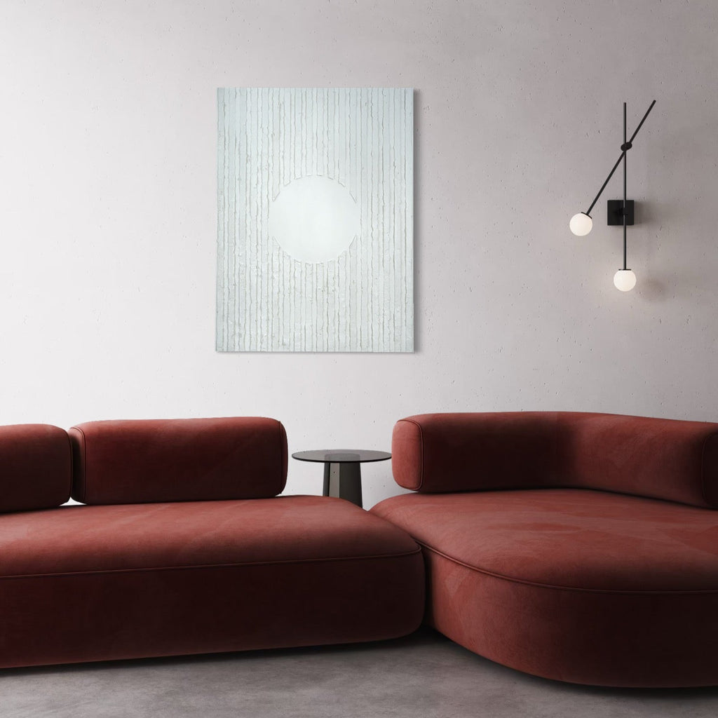 The artwork, Breaking Through, by Dina AZ Salem, displayed in a room.