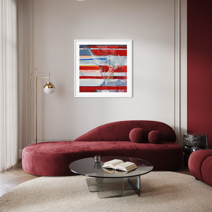 The artwork, Breathe Free, by Penny Santy, displayed in a room.