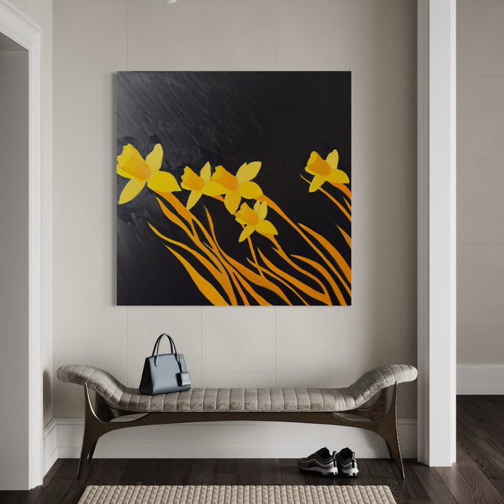 The artwork, Burning Bloom, by Anastasia Korsakova, displayed in a room.