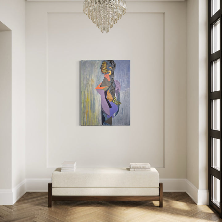 The artwork, Butterfly, by Mona Dworkin, displayed in a room.