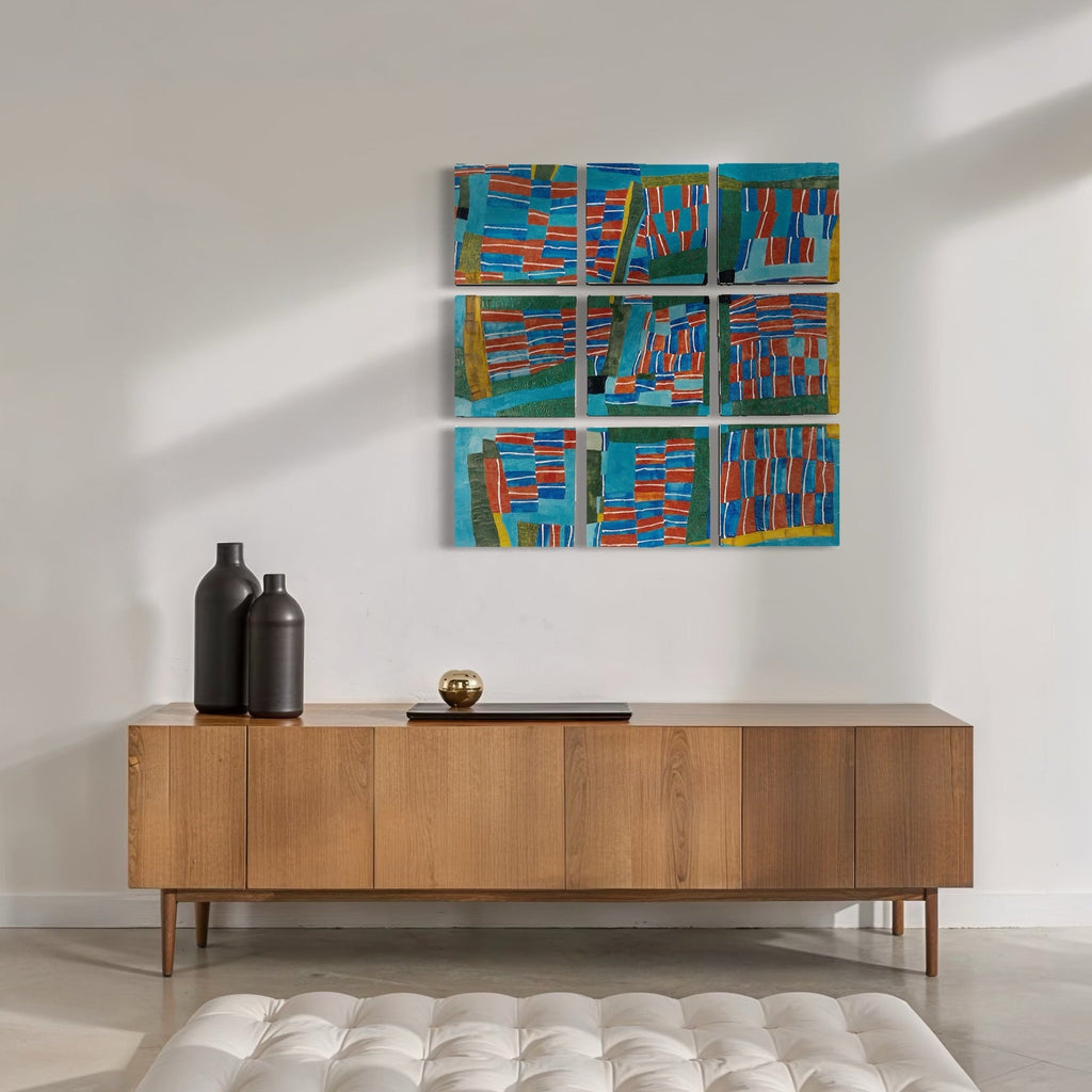 The artwork, CABAÑA, by Barbara Ellmann, displayed in a room.