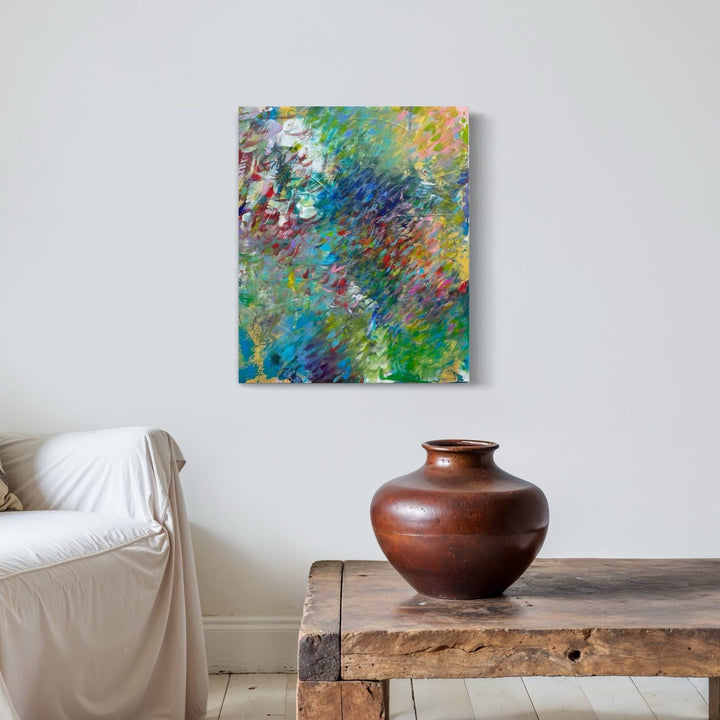 The artwork, CAN'T YOU SEE, by Gail Sarasohn, displayed in a room.