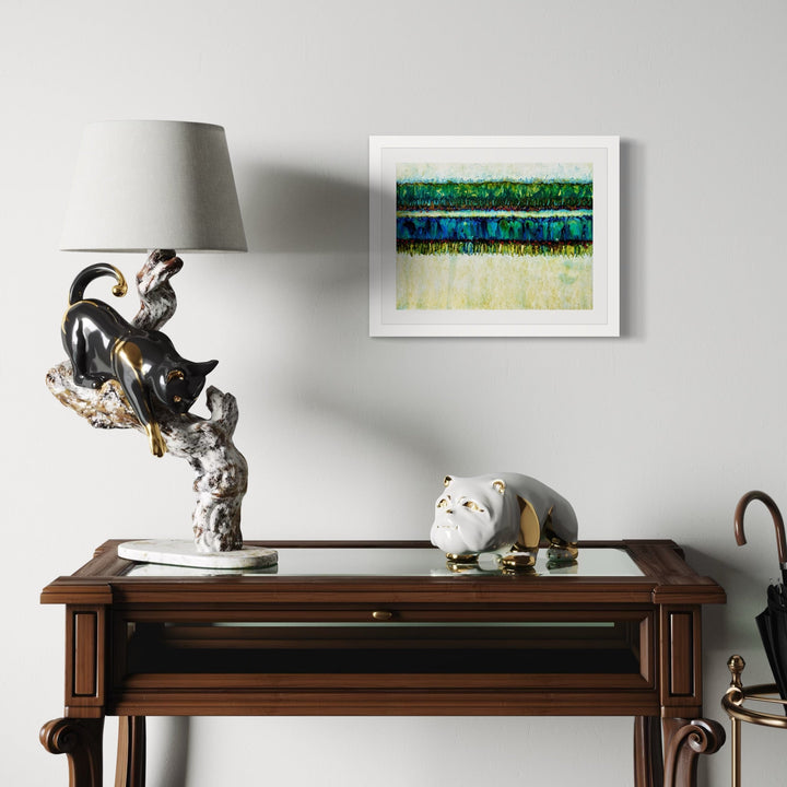 The artwork, CONFLICT ZONE 37, by Lyn Godley, displayed in a room.