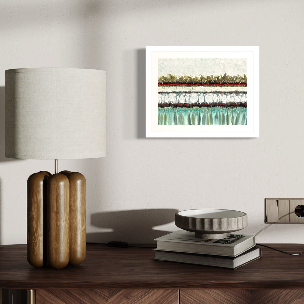 The artwork, CONFLICT ZONE 65, by Lyn Godley, displayed in a room.