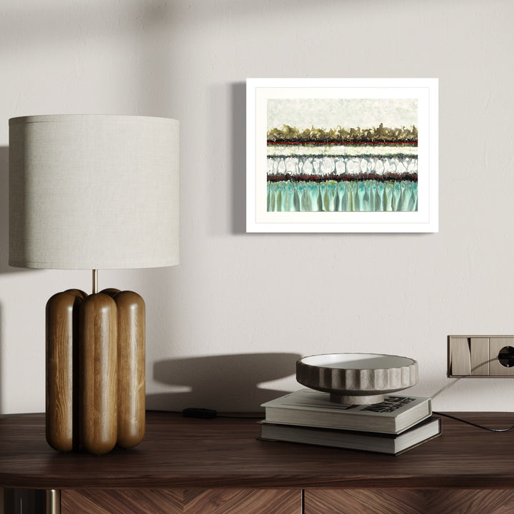 The artwork, CONFLICT ZONE 65, by Lyn Godley, displayed in a room.