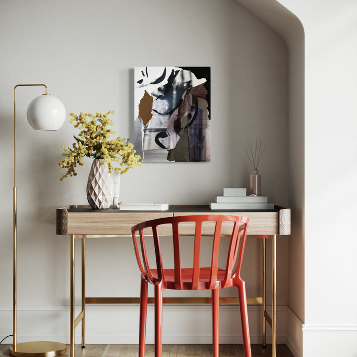 The artwork, CORRAL , by Diane Love, displayed in a room.