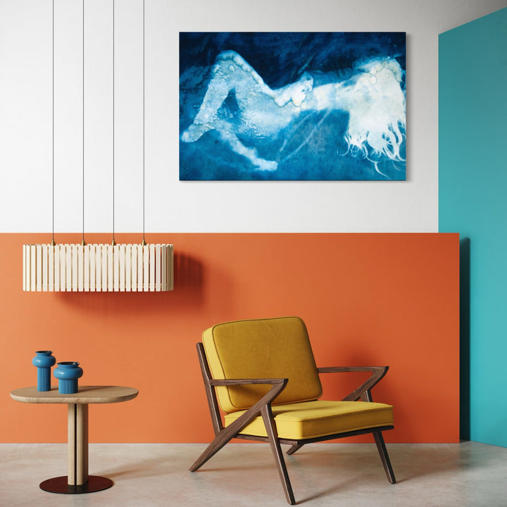 The artwork, Calliope, by Cat Welch, displayed in a room.