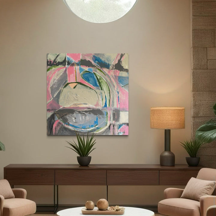 The artwork, Cherry Bomb, by Beth Barry, displayed in a room.