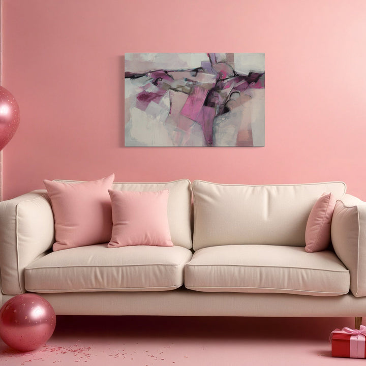 The artwork, Cherry Cola Six-Pack, by Ann Flemings, displayed in a room.