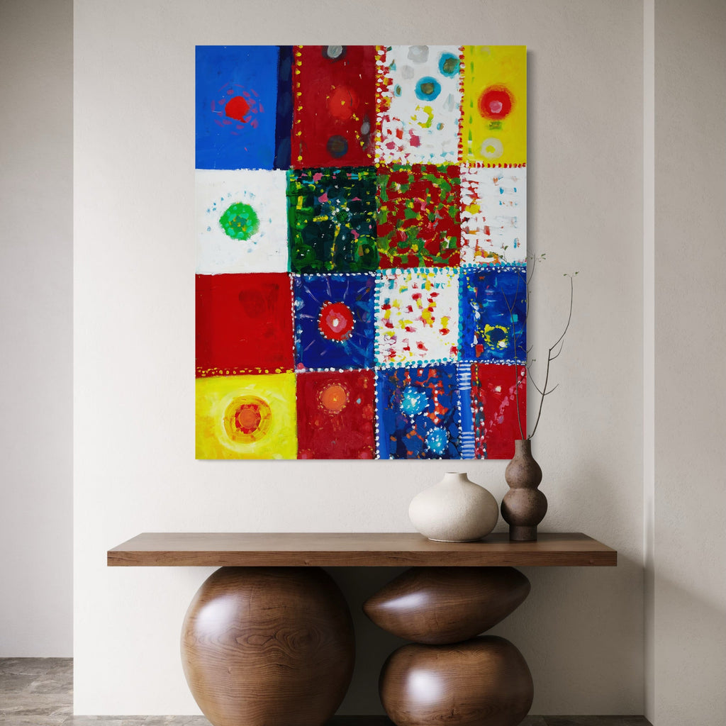 The artwork, Cluster, by Lisa Warren, displayed in a room.