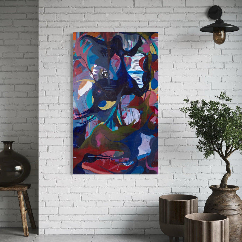 The artwork, Col, by Carin Kulb Dangot, displayed in a room.