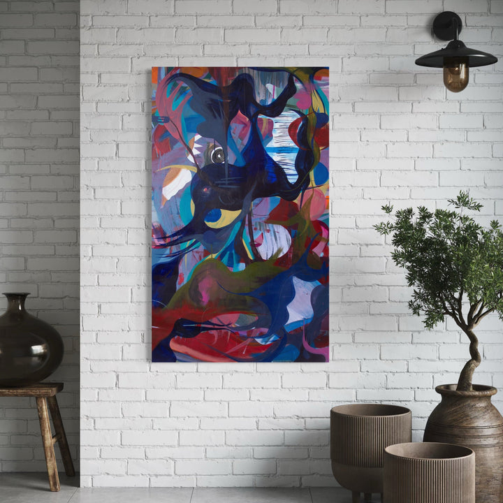 The artwork, Col, by Carin Kulb Dangot, displayed in a room.