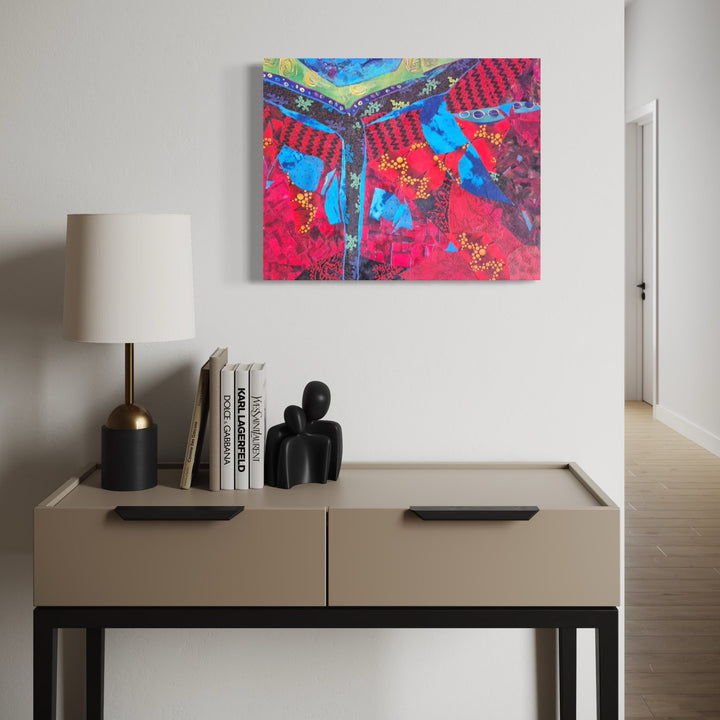 The artwork, Confluence, by James Ehling, displayed in a room.