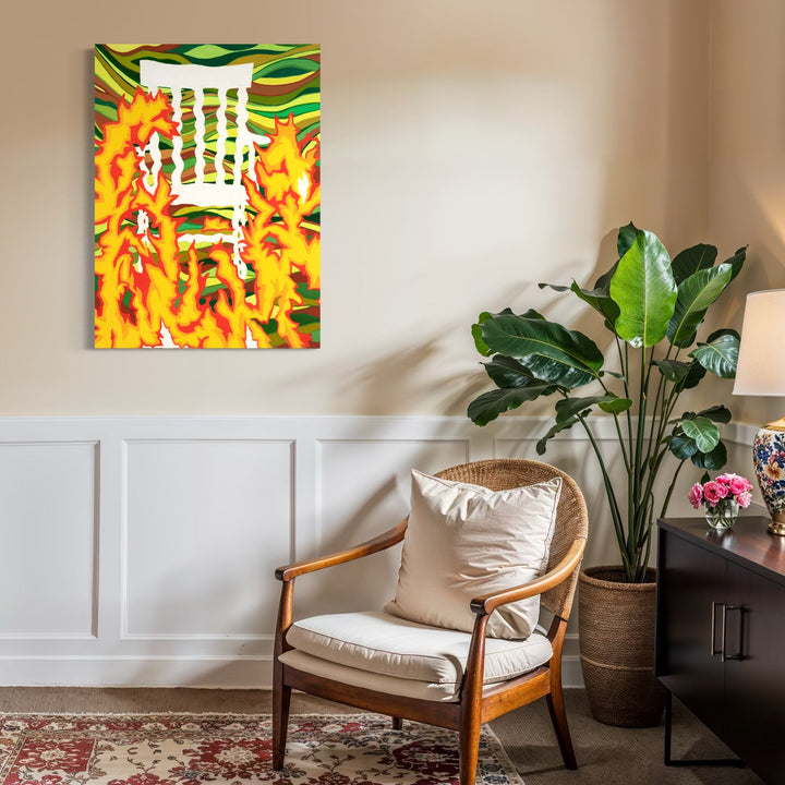 The artwork, Consequences, by Roxa Smith, displayed in a room.