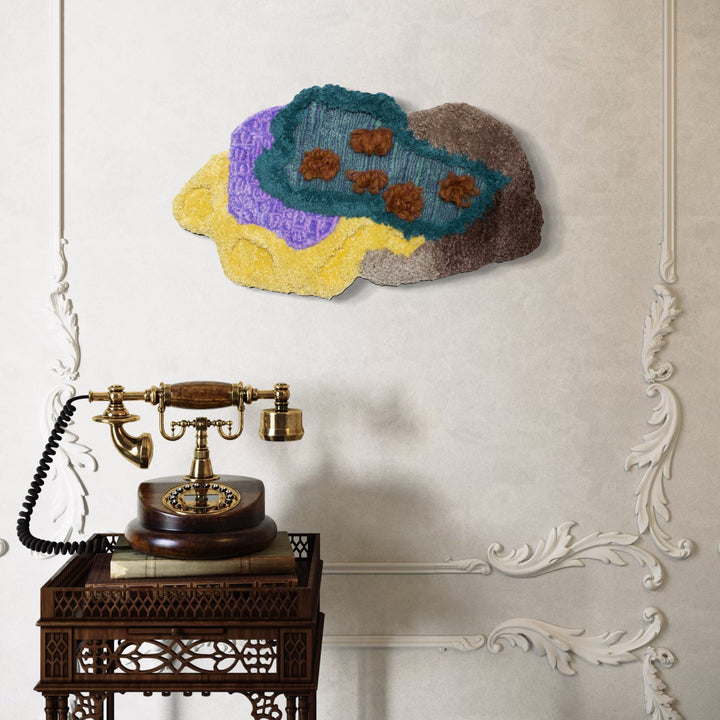 The artwork, Coral Reef View 02, by Abigail Henthorne, displayed in a room.