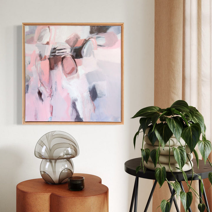 The artwork, Covid Cautious, by Ann Flemings, displayed in a room.