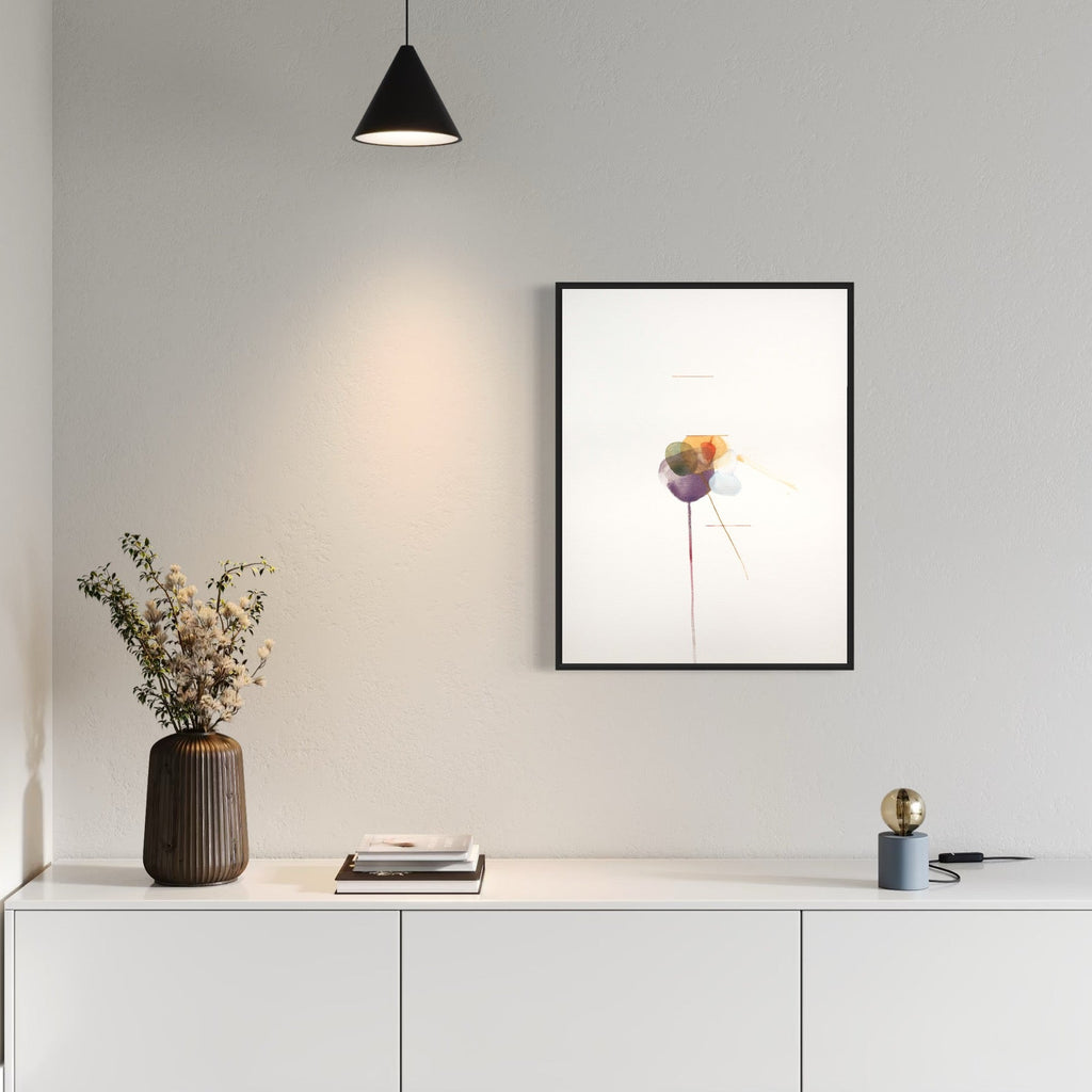The artwork, Cryptid XVIII, by Ken Schiano, displayed in a room.