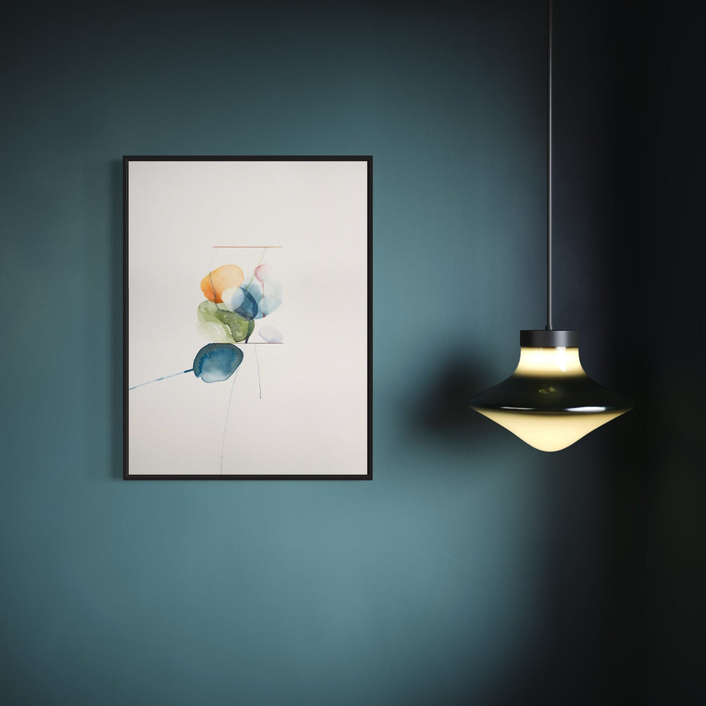 The artwork, Cryptid XVI, by Ken Schiano, displayed in a room.