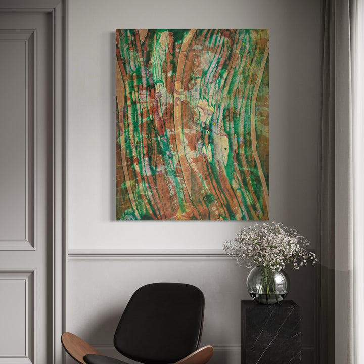 The artwork, Curtains, by Marlene Struss, displayed in a room.