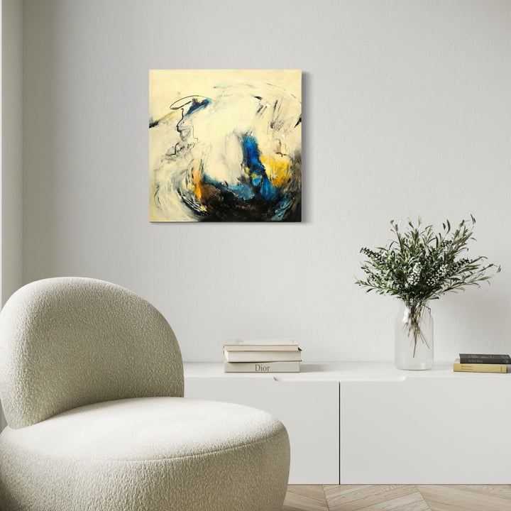 The artwork, Dance of the Elements, by Janyce Erlich-Moss, displayed in a room.