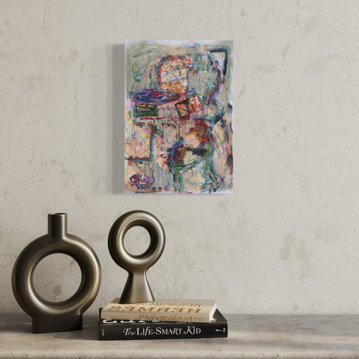 The artwork, Dance with the turntable, by Dionysia Adamopoulou, displayed in a room.