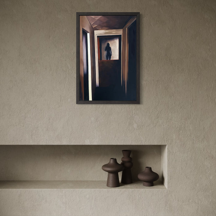 The artwork, Depression, by Jessica Preble, displayed in a room.