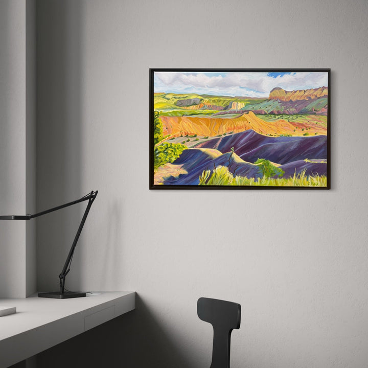 The artwork, Dreamland, by Connie Falk, displayed in a room.