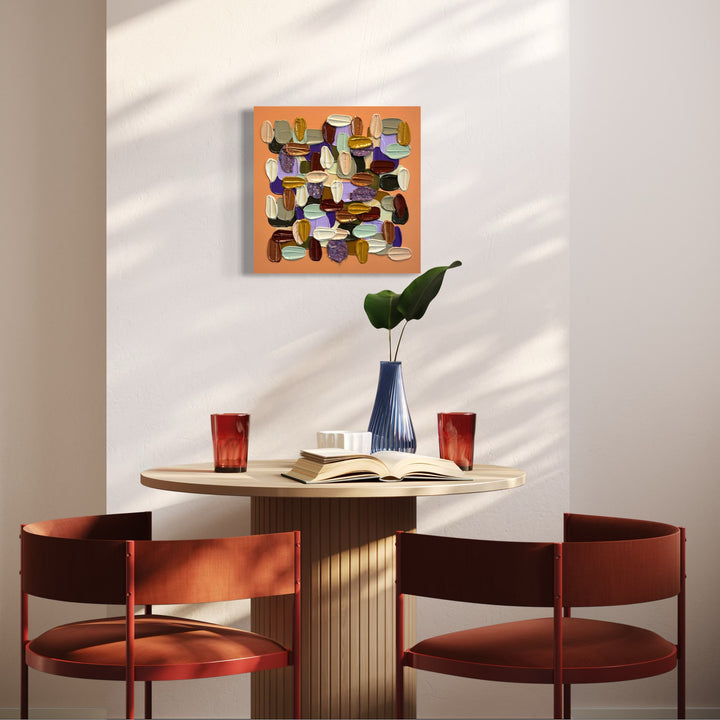 The artwork, Dreamy Dollop, by Shiri Phillips, displayed in a room.