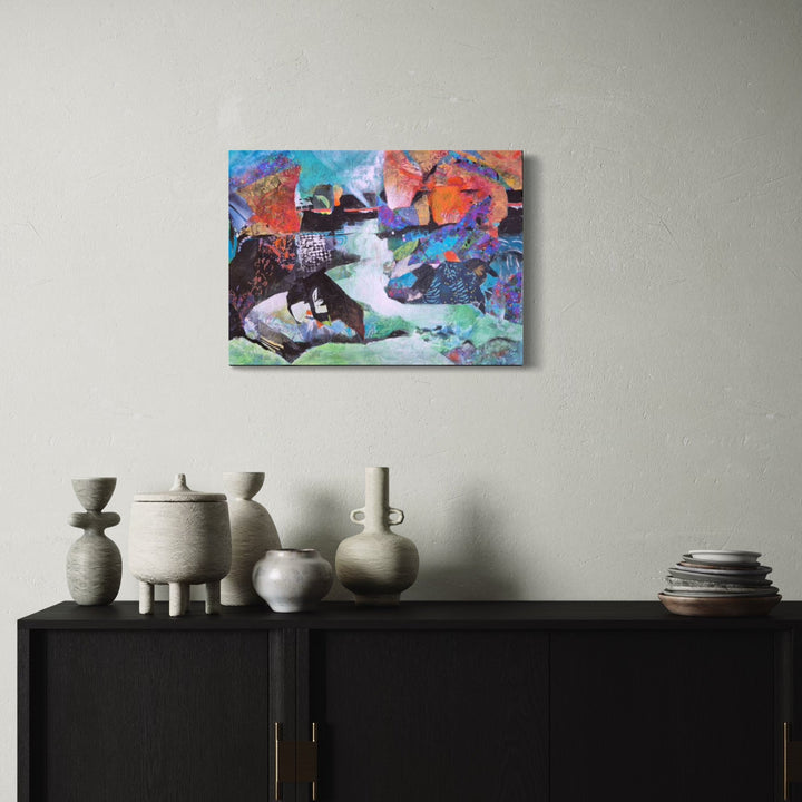 The artwork, Drift Road, by James Ehling, displayed in a room.