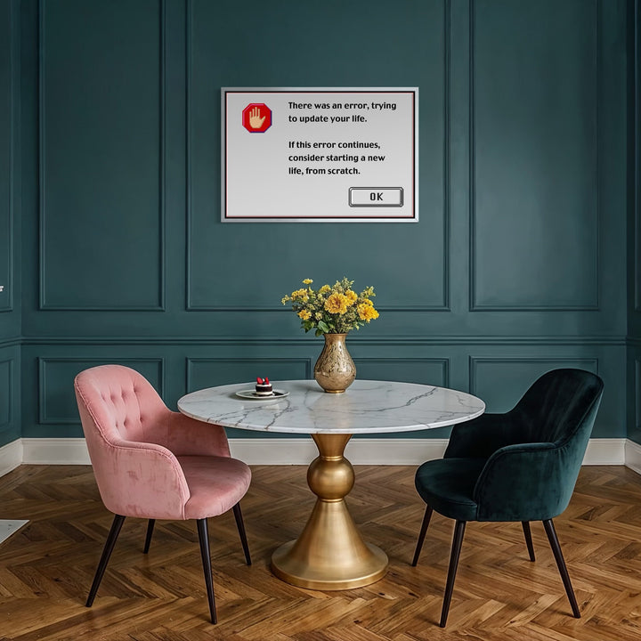 The artwork, ERROR, by Harold Herb, displayed in a room.