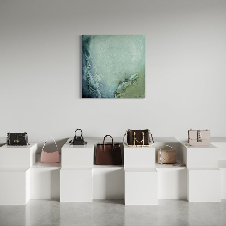 The artwork, Early Thaw, by Abbey Stace, displayed in a room.