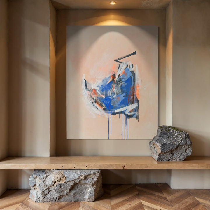 The artwork, Electric Saturday, by Adele Marchant, displayed in a room.