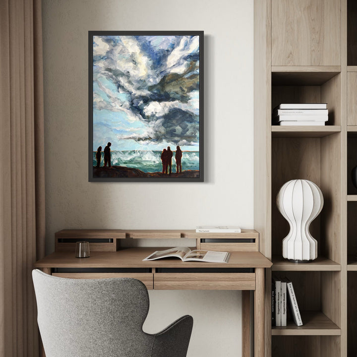 The artwork, Elemental, by Jo Carol Mitchell-Rogers, displayed in a room.