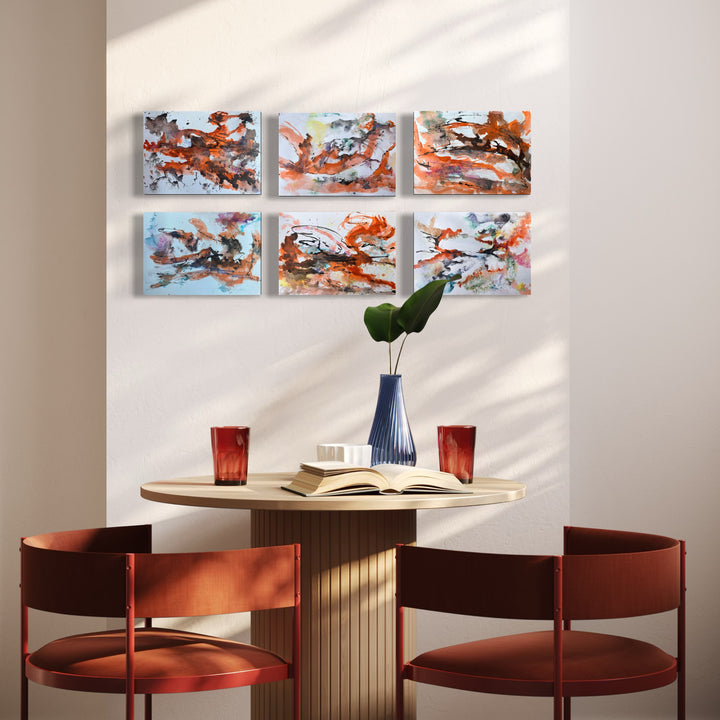 The artwork, Emotional Landscapes, by Dionysia Adamopoulou, displayed in a room.