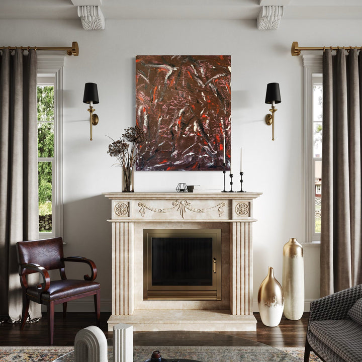 The artwork, End Of November 8.1, by Albion Vu, displayed in a room.